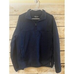 J. Crew Nordic Navy Blue 1/4 Zip Pullover Fleece Sweater Thick Mens Size small A